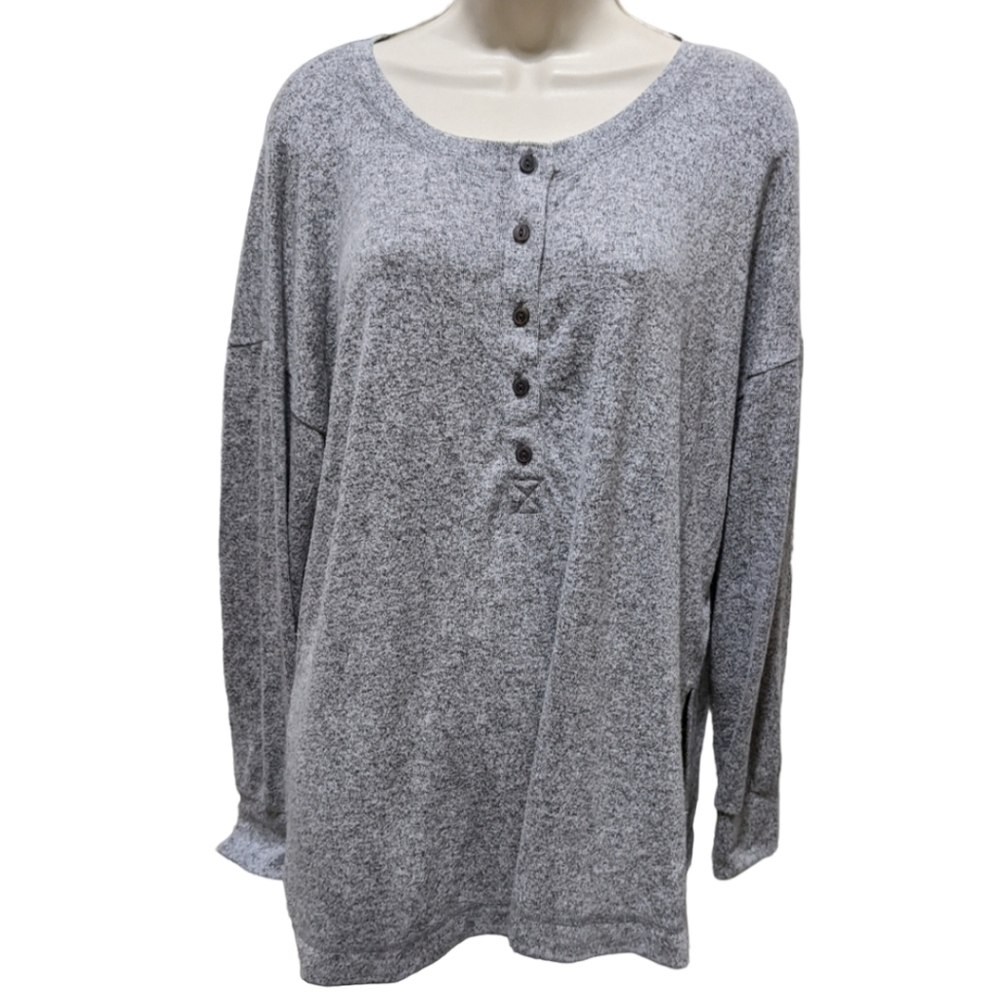 Like New Women's Old Navy Heather Gray Long Sleeve Plus Tunic